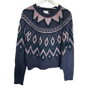 True Craft Intarsia Blue Sweater